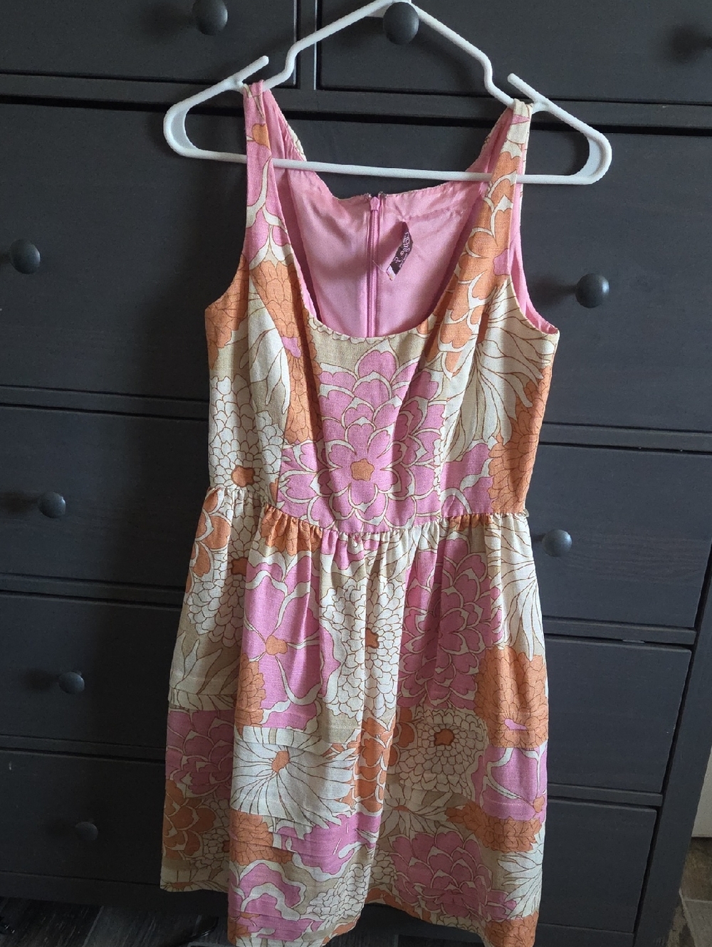 Eliza J Pink and Orange Floral Sleeveless Dress